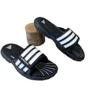 Adidas Superstar Slides Fitfoam Men's Size 8 Black White Soft Comfort Footbed